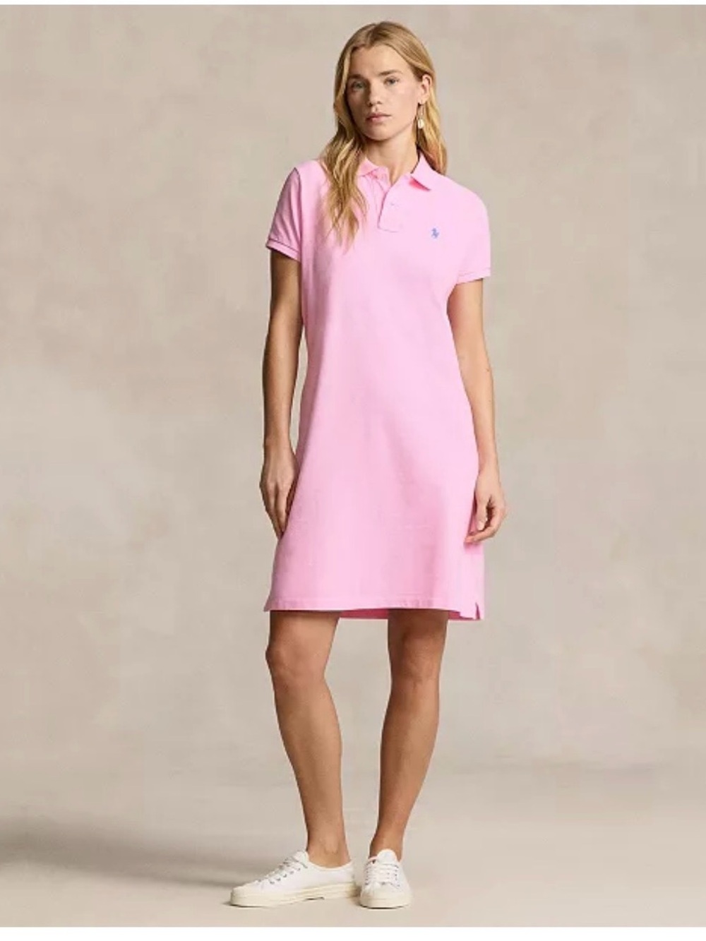 Ralph Lauren Sport Womens Medium Pink Polo Shirt Dress Cotton Short Sleeve M